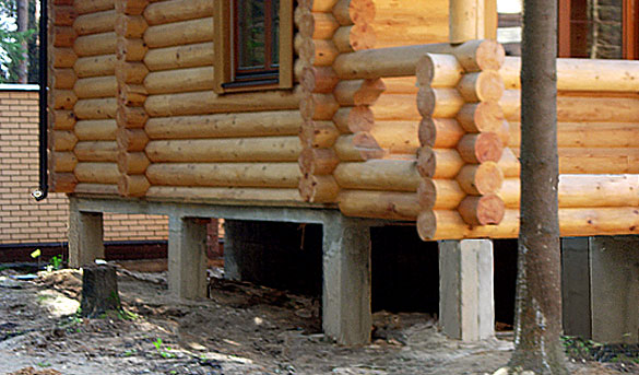 фундамент столбчатый, фундамент под деревянный дом